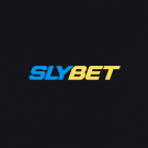 SLYBET logo in a blue-to-yellow gradient on a dark background, branding the brand name.